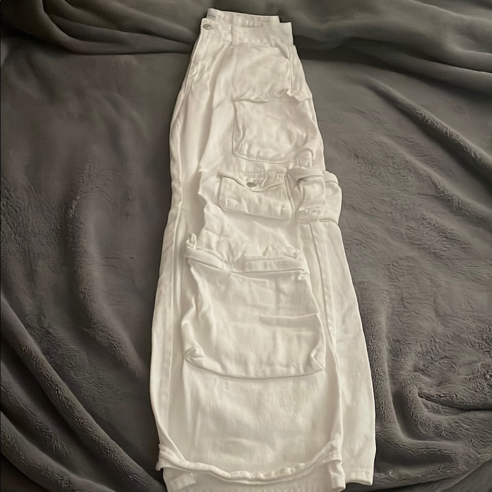 Forever 21 Premium White Straight Leg Jeans